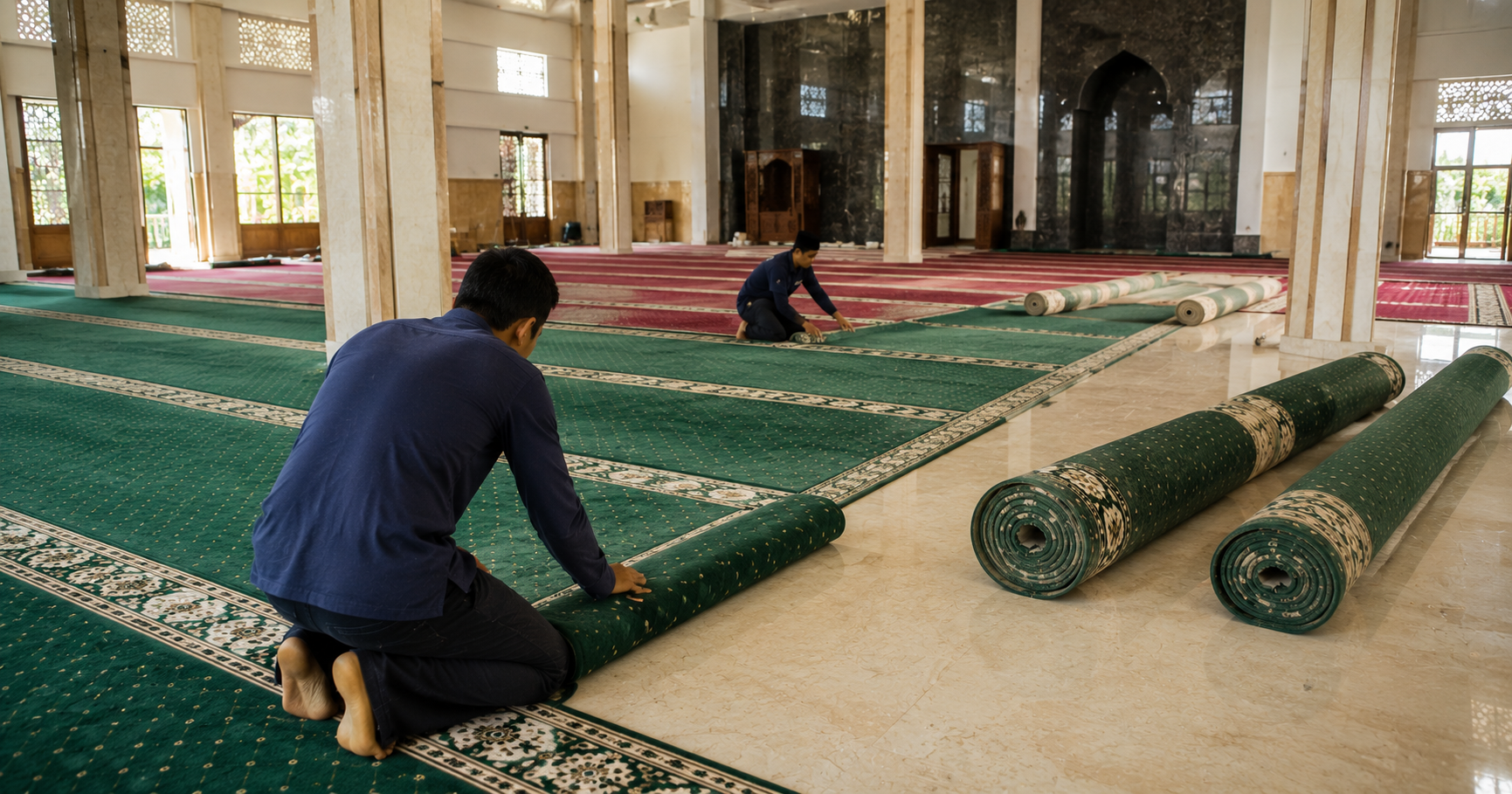 karpet masjid renovasi bertahap — Turkistan Carpets