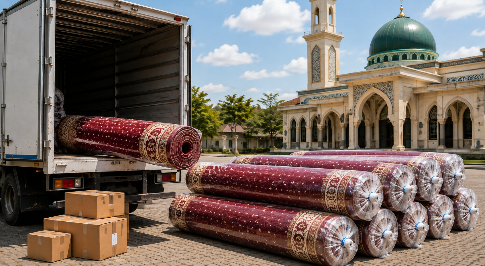 pengiriman karpet masjid seluruh indonesia — Turkistan Carpets